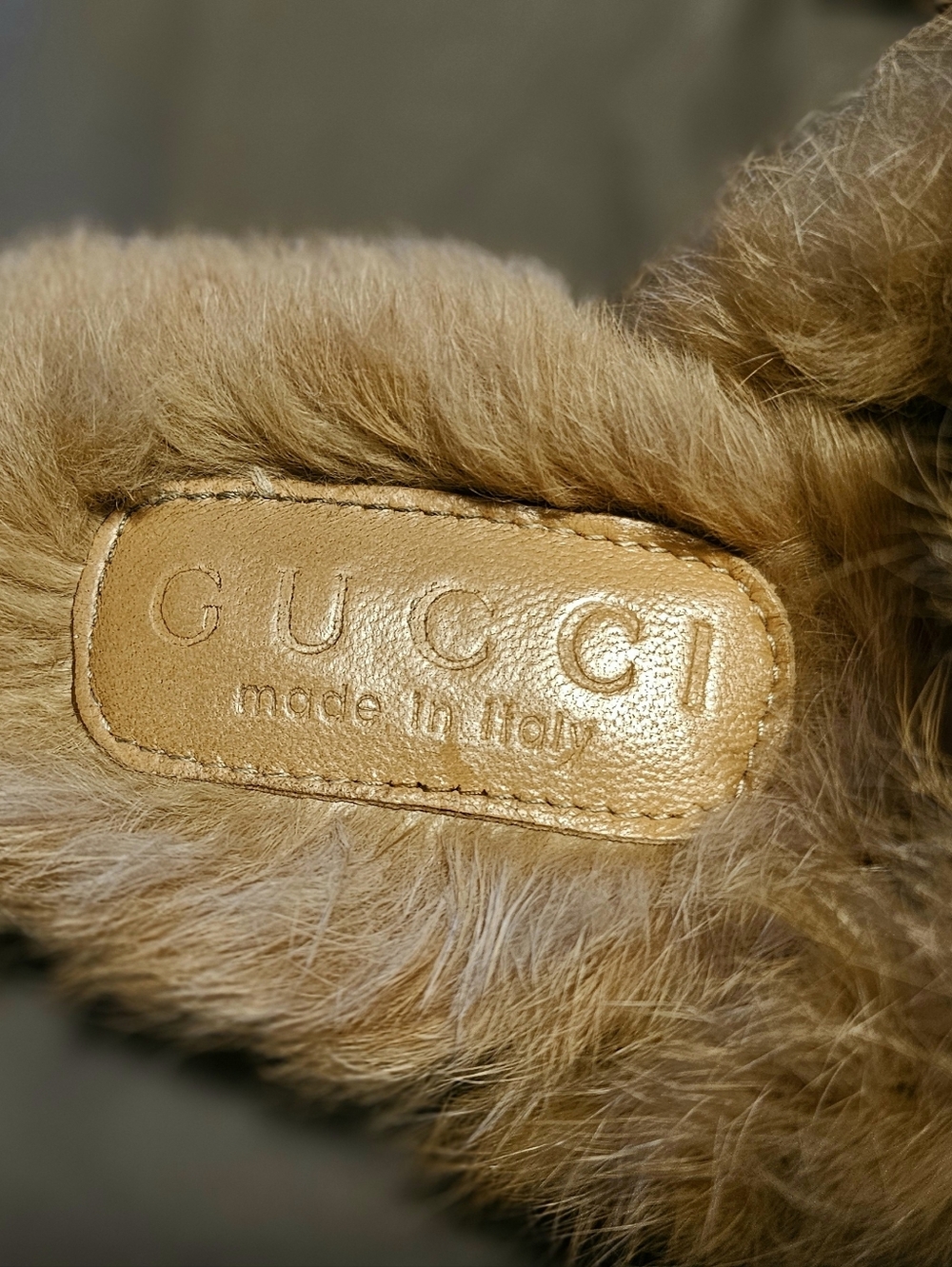 Brand Unkown Pink Fur-Trim Horsebit Mules - Picture 5 of 8